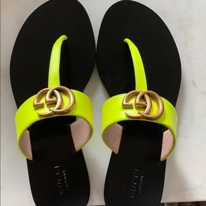Gucci marmont slide neon yellow 37.5